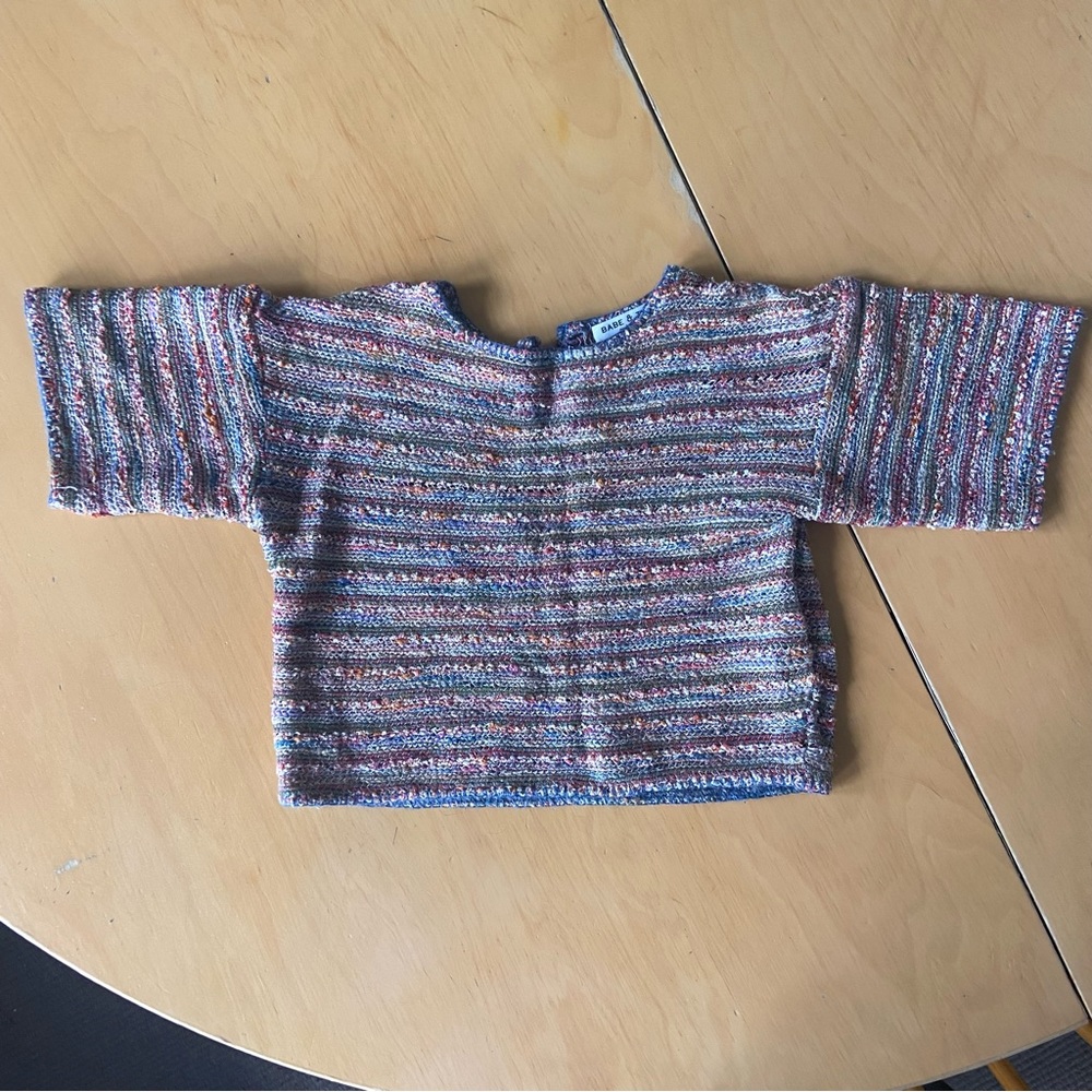 Babe & Tess baby woven multicolor sweater shirt. High end Italian brand.